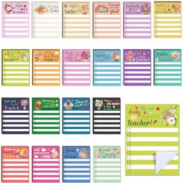 Imagem de Jetec 20 blocos de notas de professores para presentes de agradecimento de professores coloridos para fazer listas de notas adesivas blocos de notas engraçados material de escritório escolar para