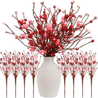 Imagem de Hastes de Flores Artificiais com Glitter Lyrow - Pacote com 8 Unidades
