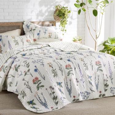 Imagem de Conjunto de Edredom Bedsure Floral Branco Queen com 2 Fronhas
