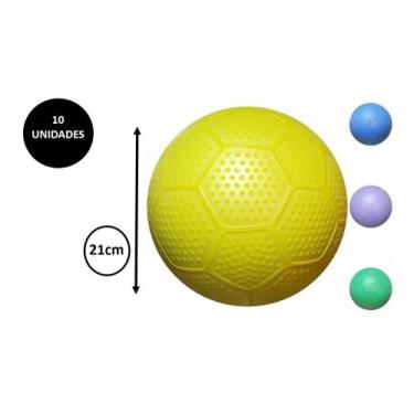 Imagem de 10 Bolas De Vinil Bico De Jaca Coloridas De Futebol- Lembrancinhas - N