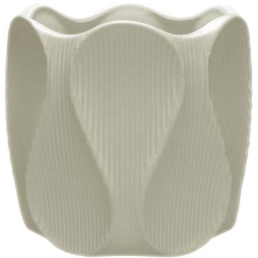 Imagem de CACHEPÔ VASO DECORATIVO PLANTA HOME&CO CERÂMICA 13x13x13cm MARFIM