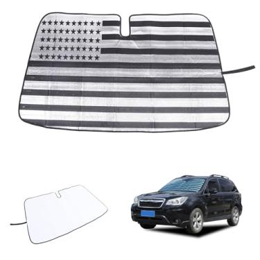 Imagem de Para-brisas compatível com Subaru Forester 2013-2018 Protetor de para-brisa frontal dobrável, bloqueia os raios UV mantém o refrigerador do seu carro (B)