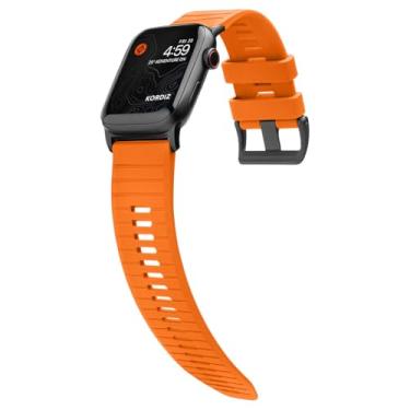 Imagem de KORDIZ Pulseira esportiva Enduro Max ultralarga compatível com Apple Watch | compatível com Apple Watch masculinos de 46 mm, 45 mm, 44 mm, pulseira de silicone à prova d'água para Apple Watch séries
