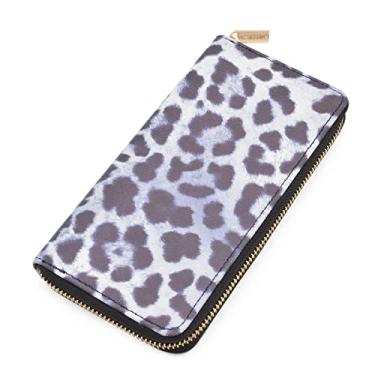 Imagem de Carteira continental de couro vegano premium com estampa animal, Leopardo cinza V2, One Size