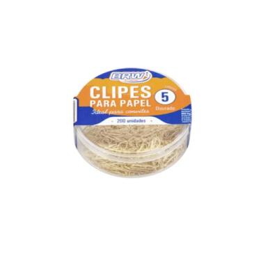 Imagem de Clips BRW Dourado Tam. 5 Com 200un