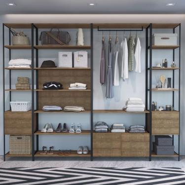 Imagem de Conjunto 4 Módulos para Closet 8 Gavetas Industrial