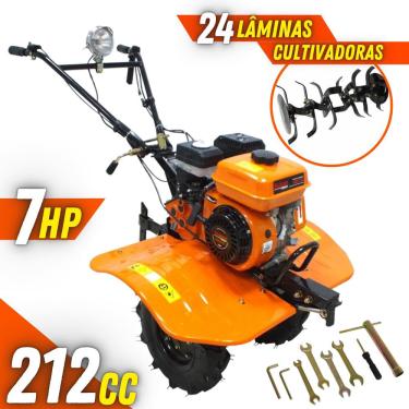 Imagem de Tratorito Tipo Tobatinha Vulcan VMC-700 A Gasolina 4 Tempos 7HP 212 Cilindradas Com Acoplamento Para Carretas e Implementos Rebocáveis Ideal na Descom