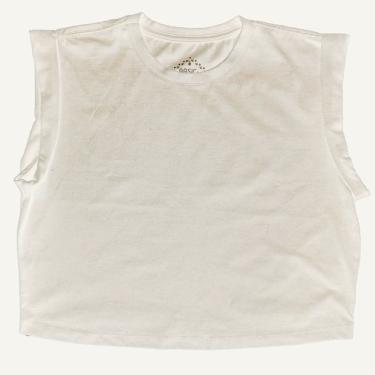 Imagem de BLUSA FEMININA SEM MANGA COM AS  CAVAS DOBRADA, EM MEIA MALHA ALGODÃO