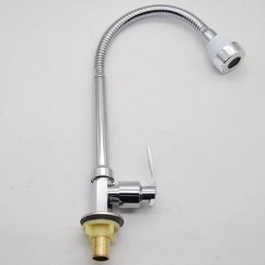 Imagem de Torneira Gourmet Flexível Cozinha Parede Parede aço Bancada Monocomand