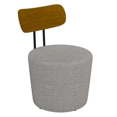 Imagem de Poltrona Decorativa Para Sala De Estar Redonda 53cm Le Moon M22 Linho Cinza - Mpozenato