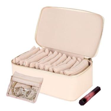 Imagem de Porta Joias De Viagem Portátil | Organizador Pequeno Para Anéis, Colares E Joias,Design Elegante E Portátil Para Presente De Mãe E Avó