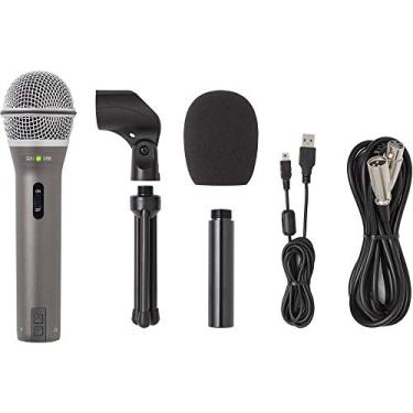 Imagem de Microfone XLR/USB Dinâmico Cardioide com cachimbo, tripé de mesa, extensão de tripé, windscreen, cabo USB e cabo XLR Q2U Samson