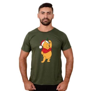 Imagem de Camiseta Natalina Ursinho Pooh Noel Manga Curta Adulto e Infantil - Un