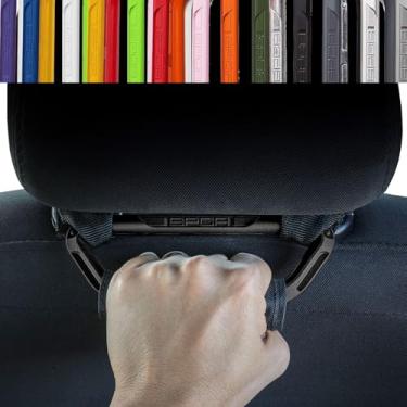 Imagem de GPCA Apoio de cabeça pega alças profissionais universais para Wrangler (caminhão, carro esporte, fácil de encosto de cabeça para passageiros do banco traseiro off-road 4X4 Patenteado GP Back Grip (alumínio preto)