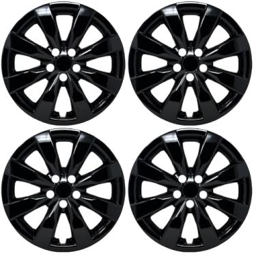 Imagem de HubStar Substituição Para Calota Toyota Corolla 2014, 2015, 2016, Capa De Roda 16 Polegadas Preta Brilhante Alta Qualidade E Resistente (4 Peças)