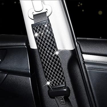 Imagem de MINGZAIQIPEI Acessórios de carro com strass brilhante para carro universal (ombreiras)