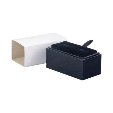 Imagem de Abotoaduras Pretas Clássicas com Caixa de Armazenamento - Presente par