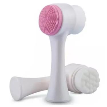 Imagem de Escova de Limpeza Facial 2 em 1, Massageador com Cerdas de Silicone, Esfoliante para Skincare