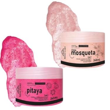 Imagem de Kit Esfoliante Corpo e Rosto Pitaya e Rosa Mosqueta Com D' Pantenol 240g Cada