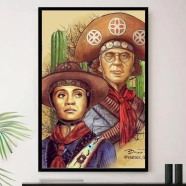 Imagem de Genérico, Quadro Lampião Maria Bonita Cacto Arte Decorativo A423x33cm
