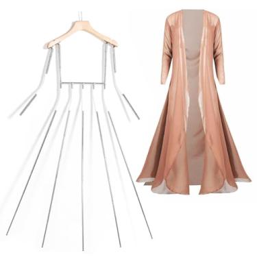 Imagem de Cabides de exibição de roupas em forma de corpo de metal com braços de cintura ajustáveis, suporte para boutique de varejo, tronco de manequim feminino para mostra de fotografia, A09 (natural, sem