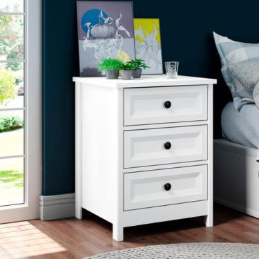 Imagem de Mesa de Cabeceira Ditália 3 Gavetas DM-111 Branco