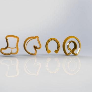 Imagem de Cortador Kit Cavalo Bota Ferradura Tamanho 5Cm