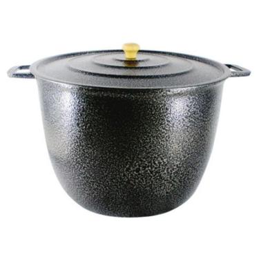 Imagem de Caldeirão Alça Alumínio Craqueado Com Tampa 16,7L 34cm Preto