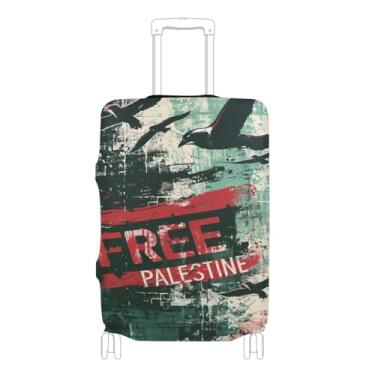 Imagem de Joisal Capas de bolsa Free Palestine Birds para bagagem de 45 a 81 cm para facilitar a identificação, pássaros da Palestina grátis, G 66-71 cm, Free Palestine Birds, L 26-28 in