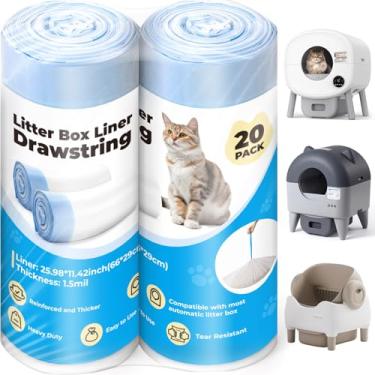 Imagem de KITPLUS Forros de caixa de areia para caixa de areia automática para gatos, à prova de vazamento, sacos de areia duráveis para gatos - grande capacidade, controle de odor, durável, 40 unidades