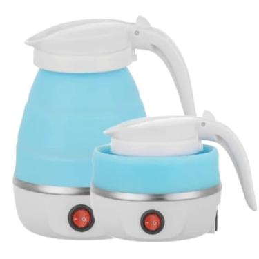 Imagem de Chaleira Elétrica De Silicone Dobrável 600ml Portátil Esquentar Leite Café Chá Água 110V 600W (Azul)
