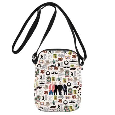 Imagem de JNIAP Bolsa tiracolo de comédia para fãs de programas de comédia presente Hey Bigode What's Up Gifts Bolsa de ombro grupo de comédia, 4 Cb masculino, Ajuste
