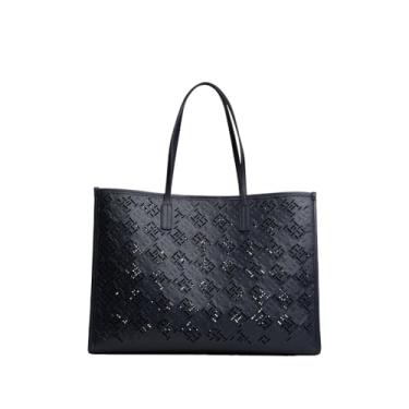 Imagem de Tommy Hilfiger Bolsa feminina Monogram City, azul espacial, Azul espacial, One Size