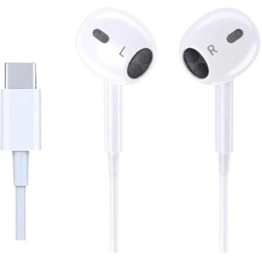 Imagem de Fone de Ouvido com Fio Premium Tipo-C, 3ª Geração, Anti-Ruído (99,15%), Cabo de Tecido – Compatível com Samsung, Motorola, LG e Smartphones USB-C.