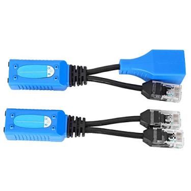 Imagem de RJ45 Adaptador de combinador de divisor RJ45 2pcs Kit de potência de conectores de cabos passivos POE para câmeras IP Pontos de acesso sem fio Material ABS material