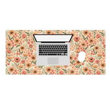 Imagem de Elyse Breanne Design, Tapete de mesa para computador, teclado, mouse, protetor de mesa, suporte de borracha antiderrapante, 39 x 89 cm, grande, papoulas ensolaradas