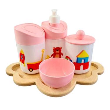 Imagem de Kit Higiene Baby Brinquedos Menino e Menina c/bandeja em MDF - Dóia Ki