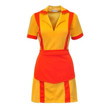 Imagem de Fantasia de cosplay para uniforme de jantar com avental amarelo laranja vestido para meninas P-GG, uma cor, grande