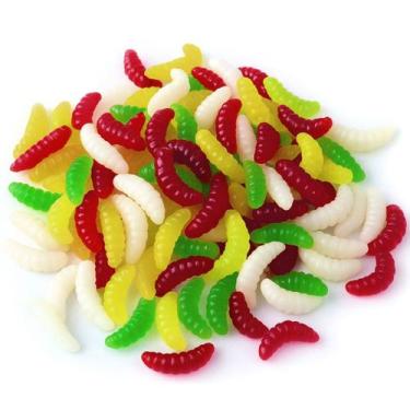 Imagem de KIT 50 Larva Bichinho verme isca realista - SWG, Colorido