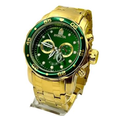Imagem de Relógio Masculino Pro Driver A Prova D'água (Dourado e Verde, Aço inoxidável)