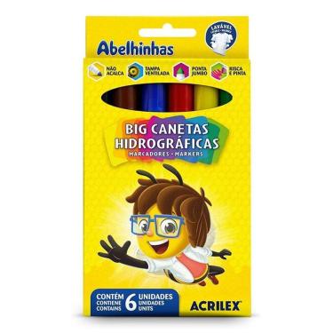 Imagem de Big Caneta Hidrográfica 6 Cores - Acrilex