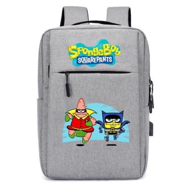 Imagem de Mochila Bolsa MediInfantil com USB Estampa Esponja Divertida Amarela p