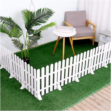 Imagem de Jardim Picket Esgrima Interior Ao Ar Livre, Decorativo Pvc Plástico Animal Barrier, Decoração De Afiação Cercas De Partição Protetora Para Quintal Gramado Sala De Estar Qu, White, 50x13cm(2 PCS)