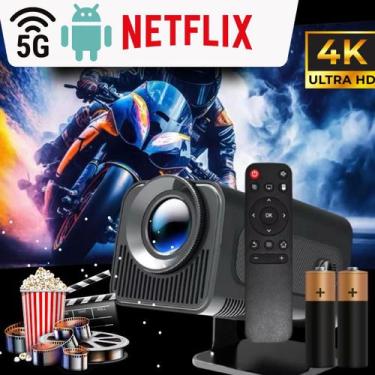 Imagem de Projetor HY320 com Android 11, Tela até 150, Netflix, Bluetooth e HDMI