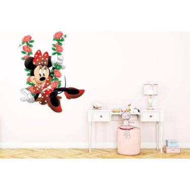 Imagem de Adesivo De Parede Minnie No Balanço Mod02 - Lojinha Da Luc Adesivos