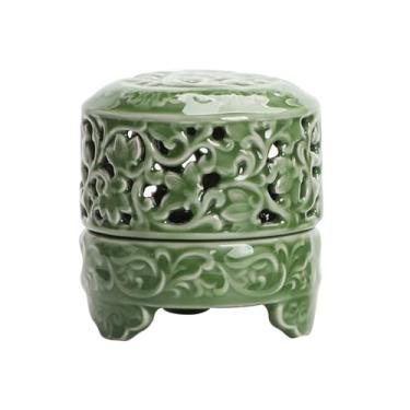 Imagem de Queimador de incenso de cerâmica, suporte de incenso adequado para incenso de torre, bastões de incenso, incenso de cone, Palo Santo, sálvia branca, para limpeza espiritual, alívio do estresse