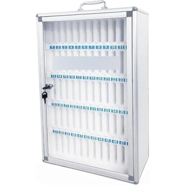 Imagem de Fechaduras De Móveis Trsparent Lockable Armazenamento De Telefone Móvel Caixa De Armazenamento Equipe Estudantil Armazenamento De Telefone Móvel Caixa Restaurt Armário De Arm, Silver, 60