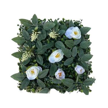 Imagem de Ioensy Painel de parede de grama, decoração de parede, tela de cerca de privacidade, planta artificial de 12 polegadas, verde, para casamento interno e