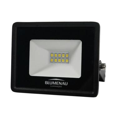 Imagem de Refletor Blumenau De Led Slim 10w Preto Bivolt 6500k Luz Fria