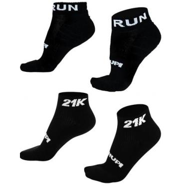 Imagem de Kit 02 Pares Meia Corrida HUPI Pro Running 21K 36-42, Preto